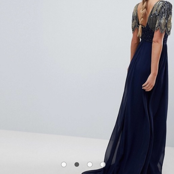 Asos navy embellished maxi homecoming wedding - Picture 2 of 8